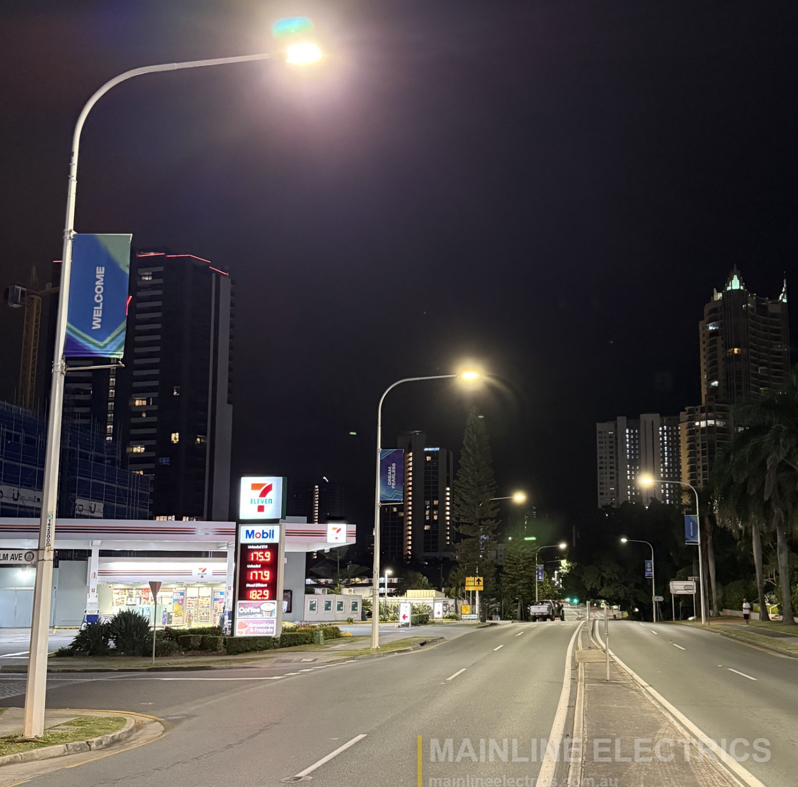 Mainline Electrics street and park banners installation