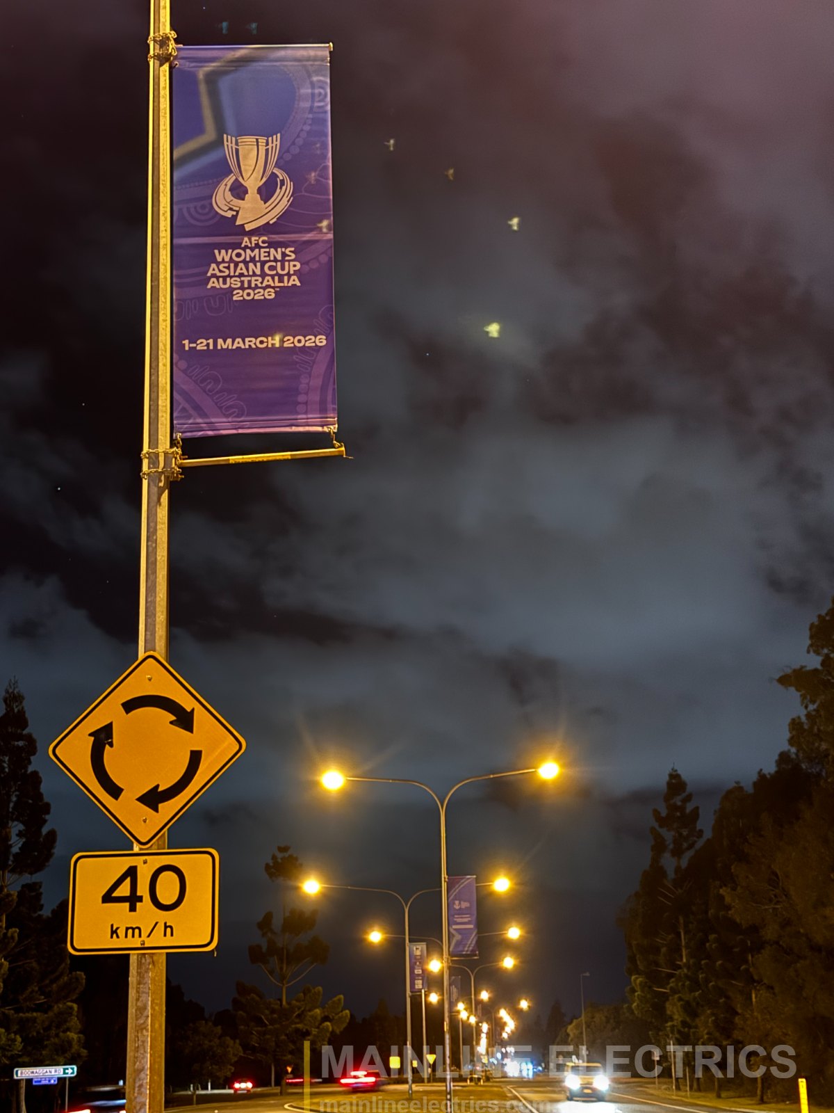 Mainline Electrics street and park banners installation