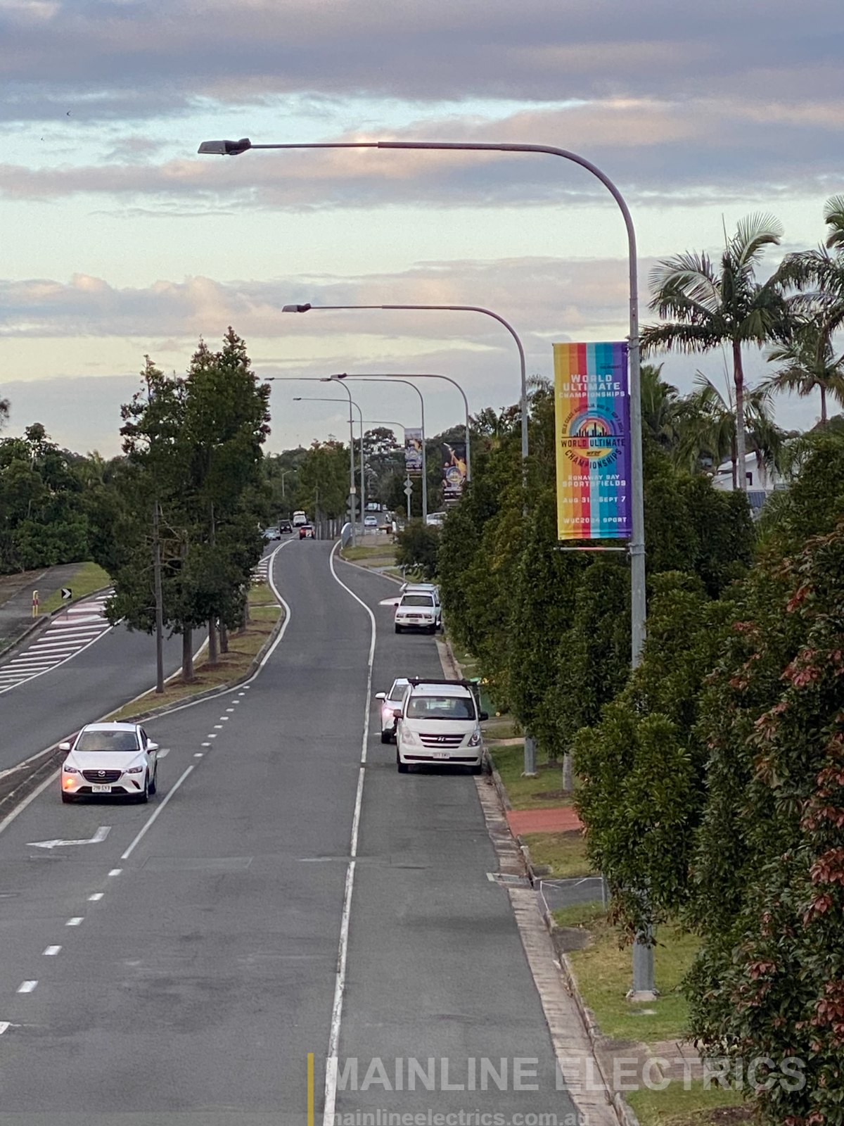 Mainline Electrics street and park banners installation