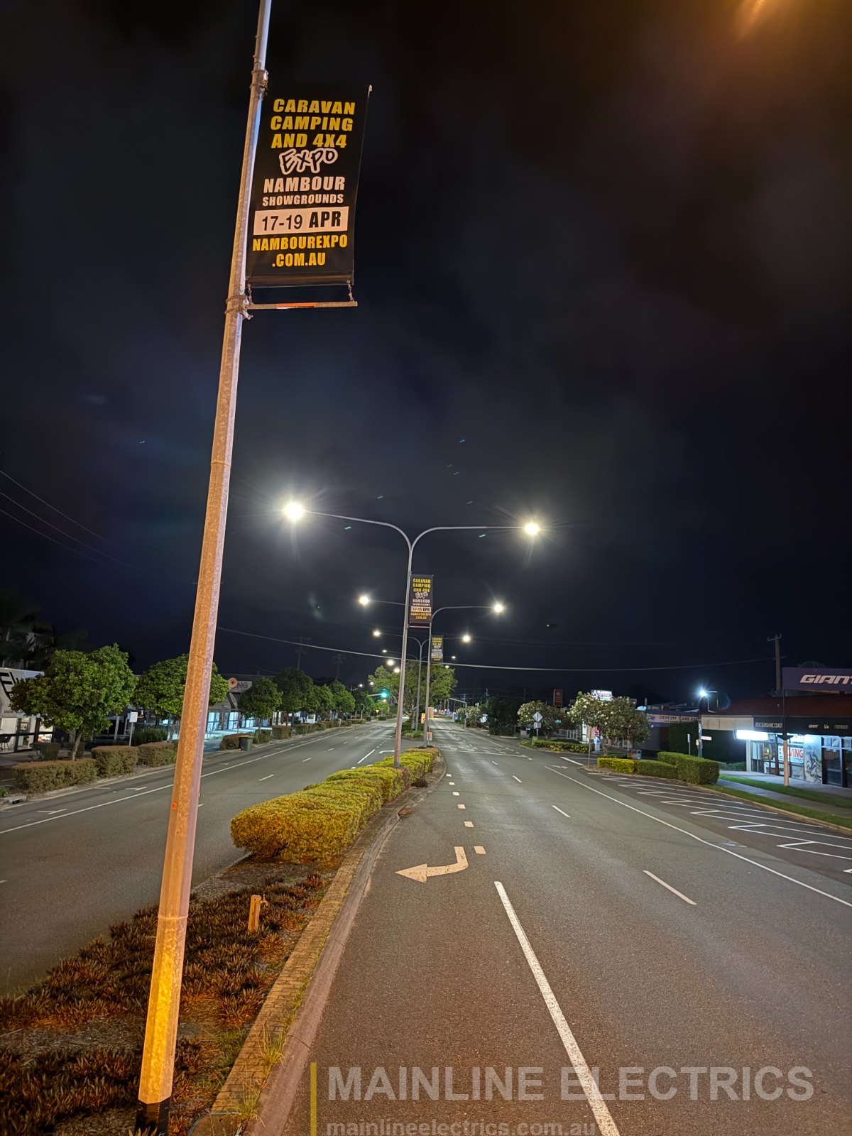 Mainline Electrics street and park banners installation