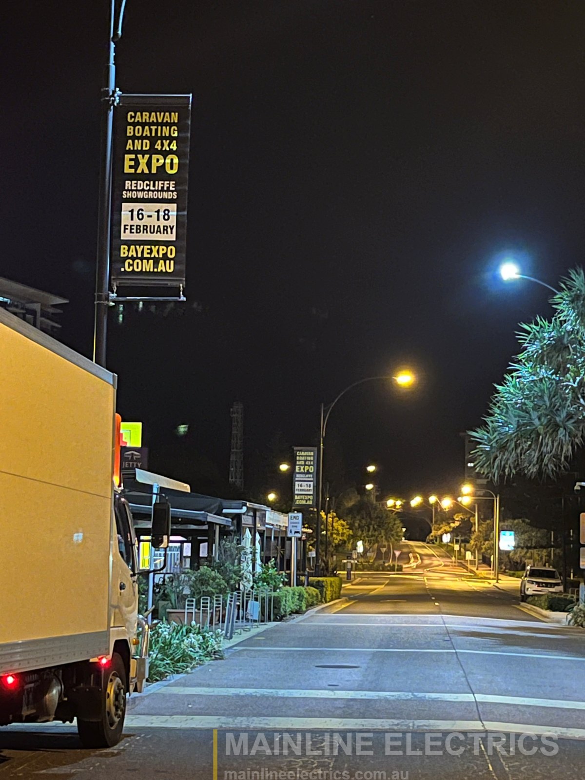 Mainline Electrics street and park banners installation