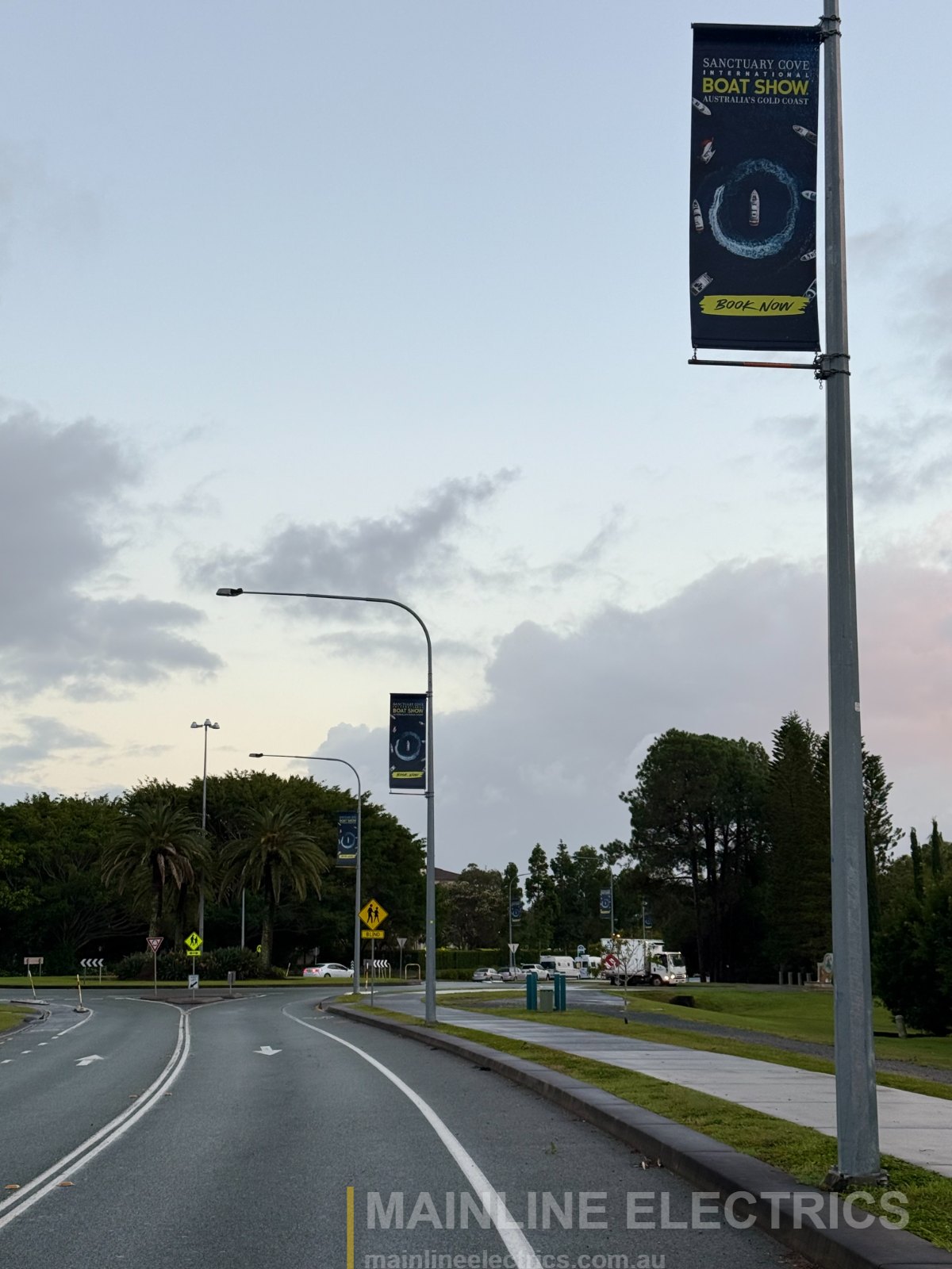 Mainline Electrics street and park banners installation