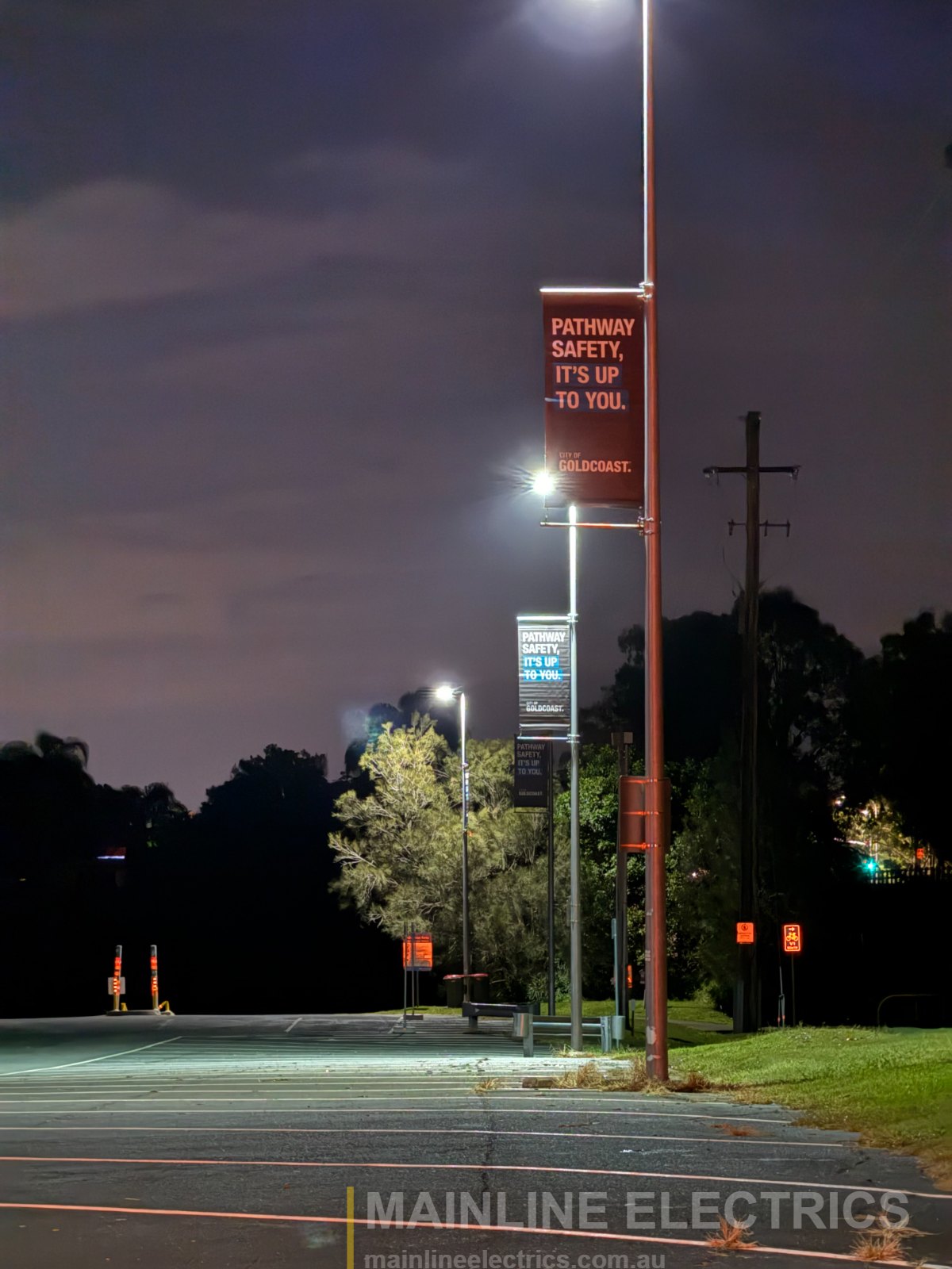 Mainline Electrics street and park banners installation