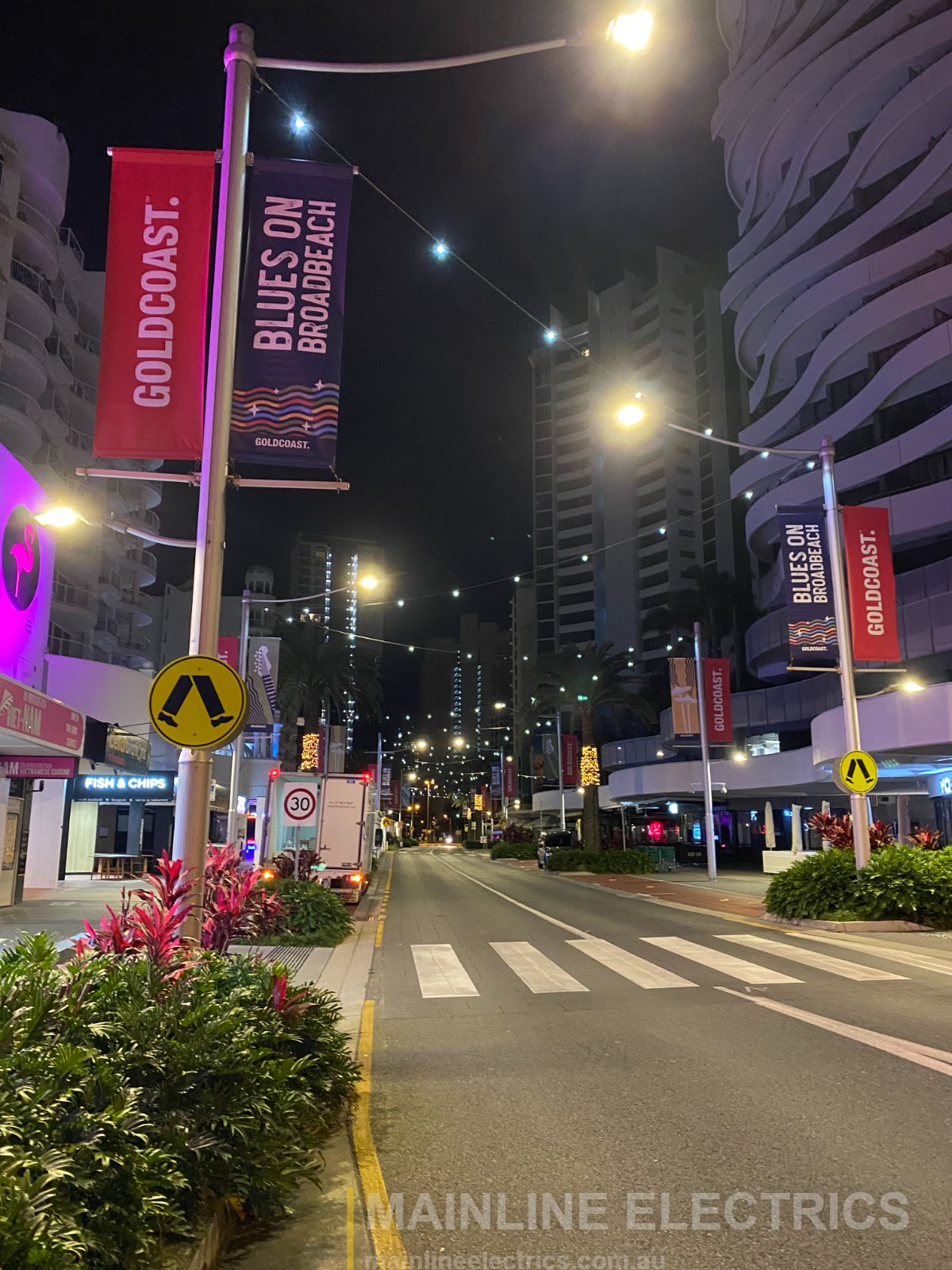 Mainline Electrics street and park banners installation