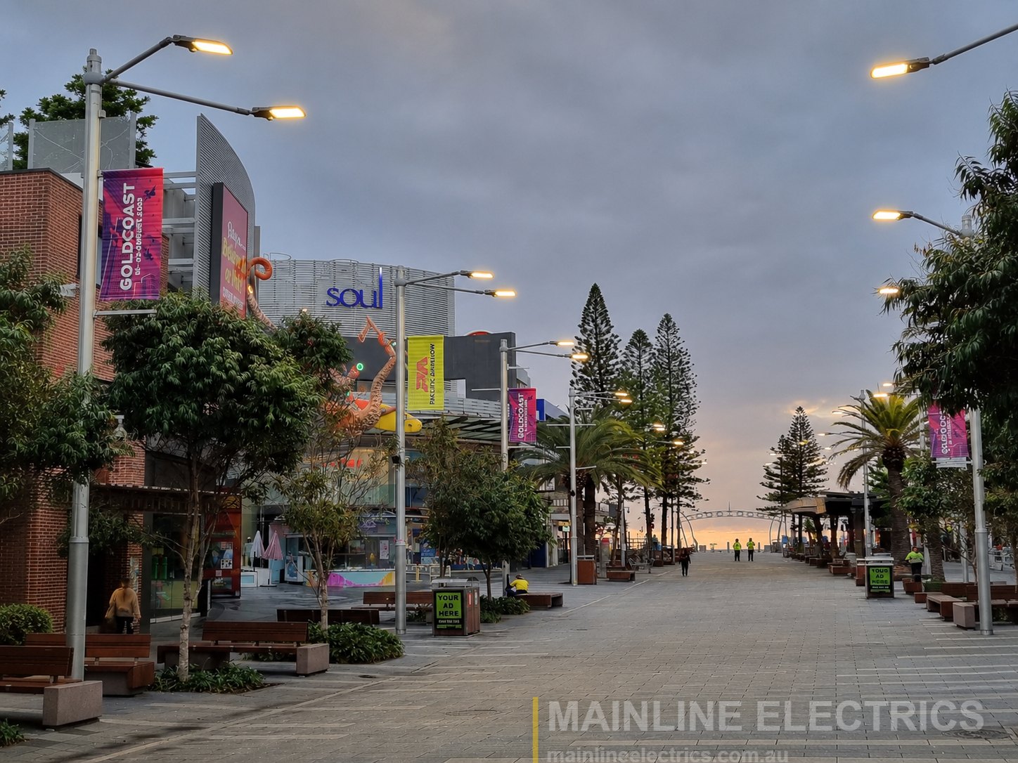 Mainline Electrics street and park banners installation