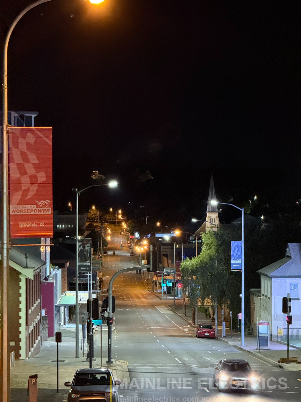 Mainline Electrics street and park banners installation