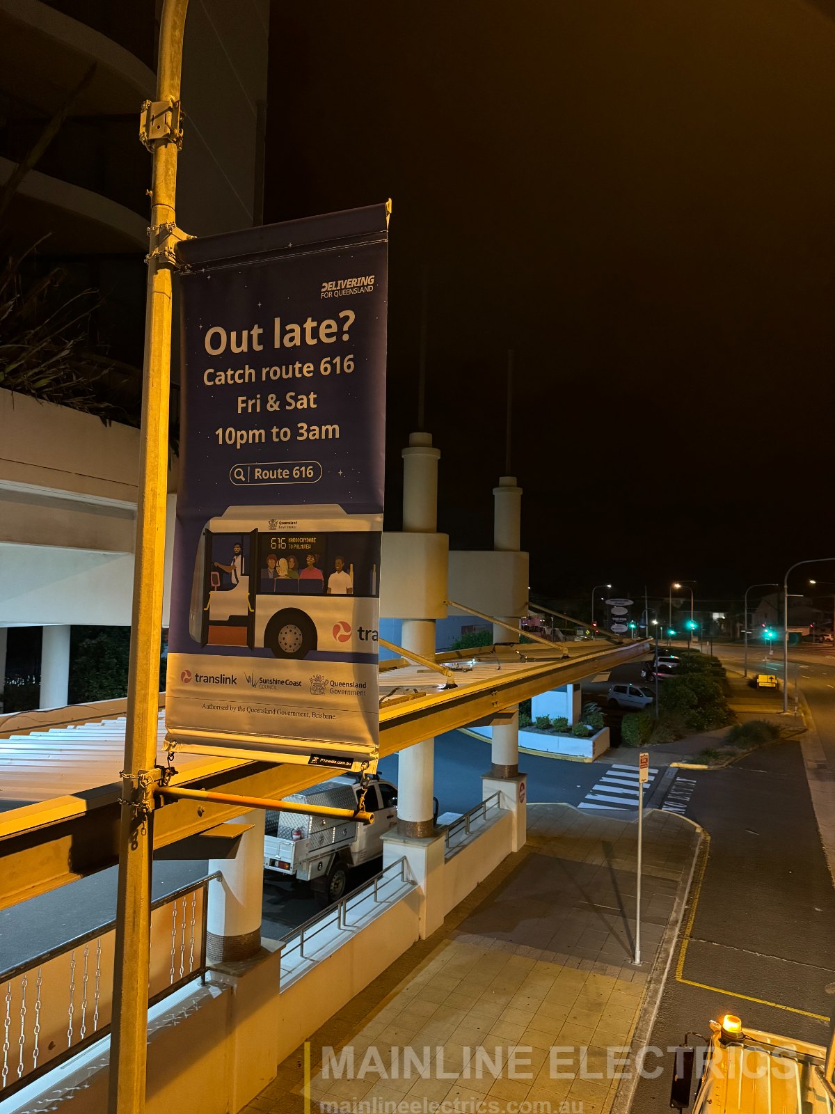 Mainline Electrics street and park banners installation