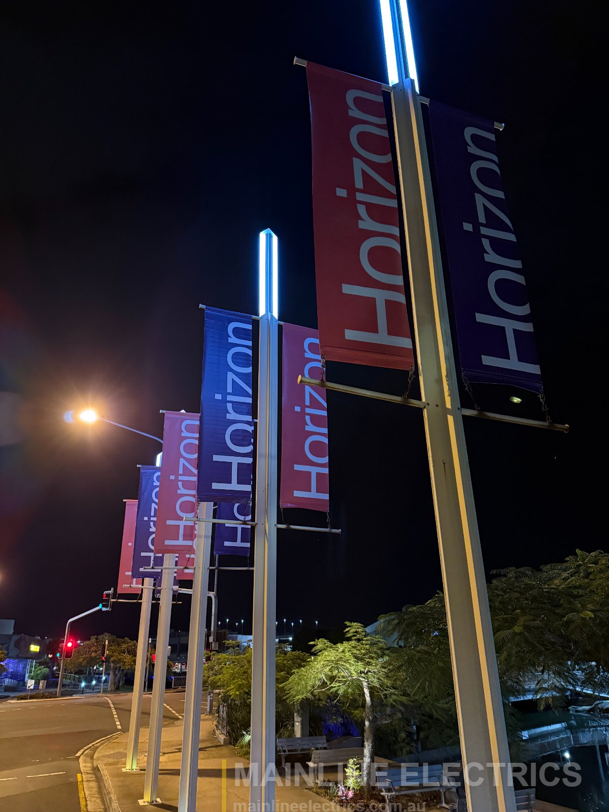 Mainline Electrics street and park banners installation