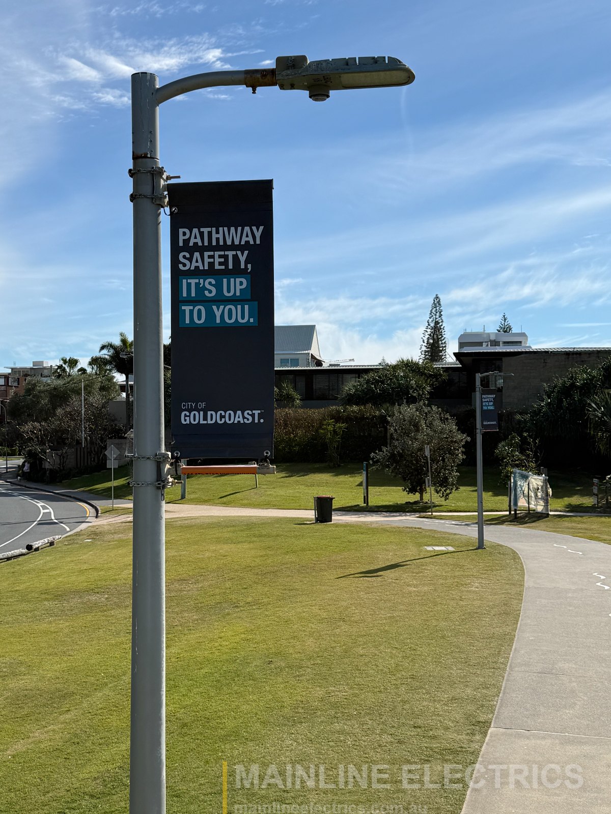 Mainline Electrics street and park banners installation