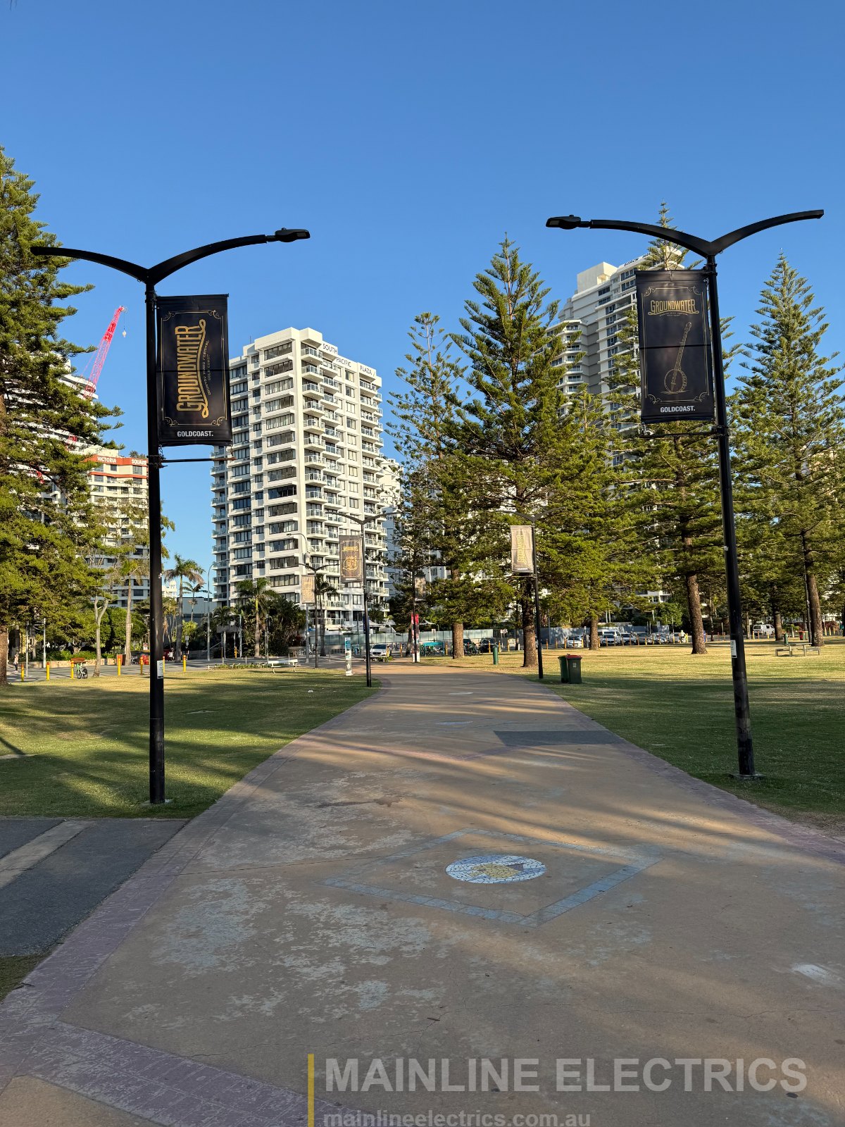Mainline Electrics street and park banners installation